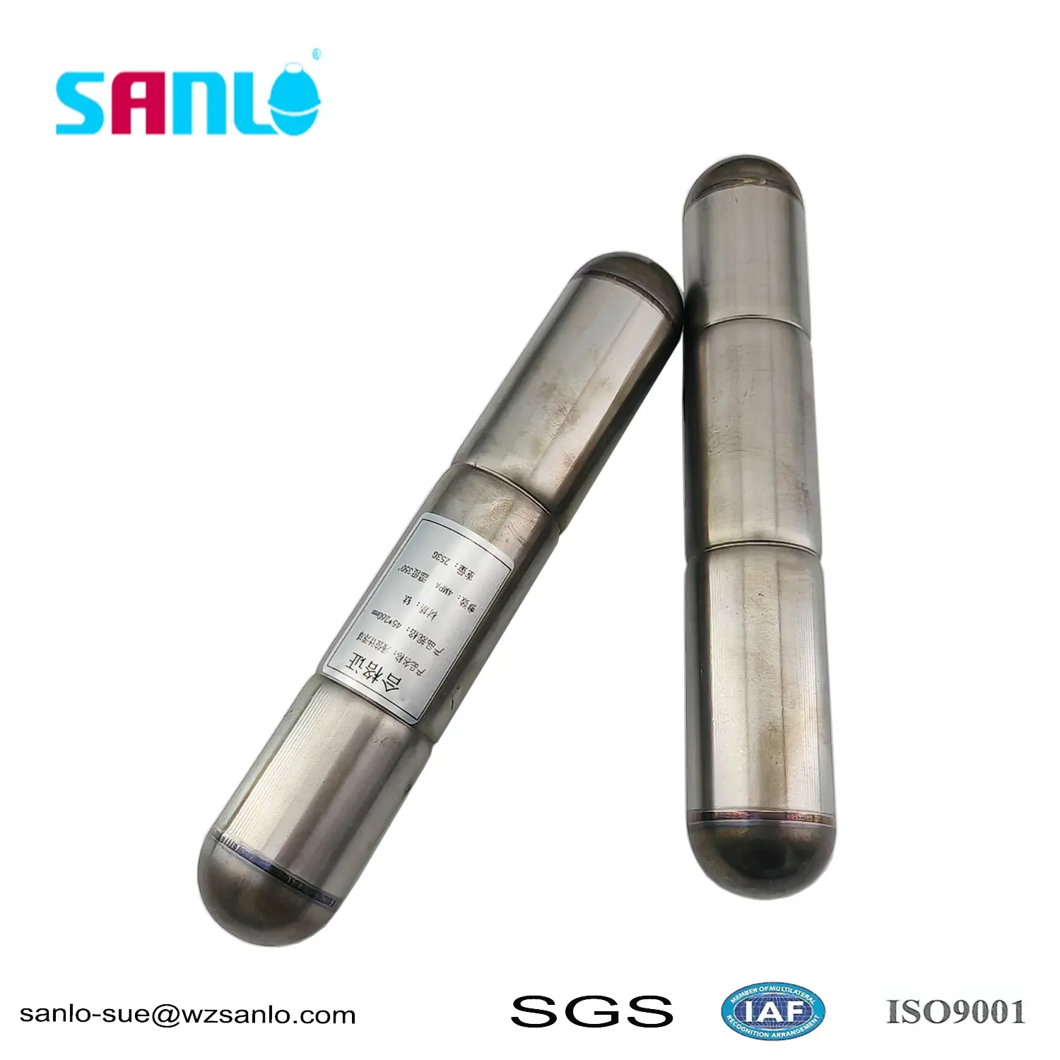 Metalen titanium drijvende bal 45*260